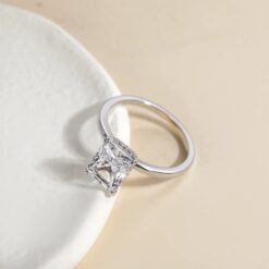 EAMTI 3CT 925 Sterling Silver Engagement Rings Radiant Cut Solitaire Cubic Zirconia CZ Wedding Promise Rings for Her Wedding Bands for Women Size 3-11